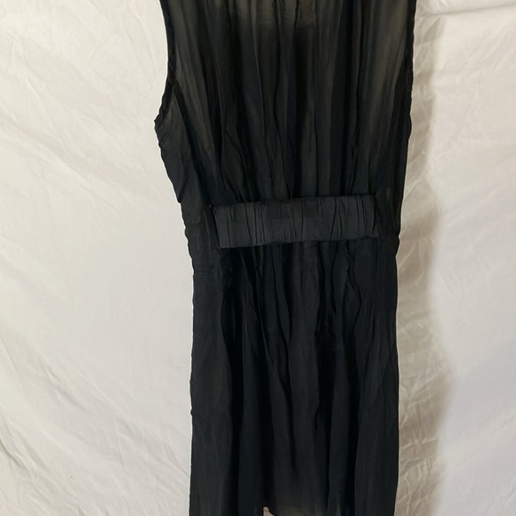 Banana Republic:Black Sheer top layer with cream liner-Jeweled belt- elastic- 6 - Picture 7 of 16